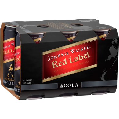 Johnnie Walker Red Label & Cola Cans 375mL pack sell ( 10cans per pack)